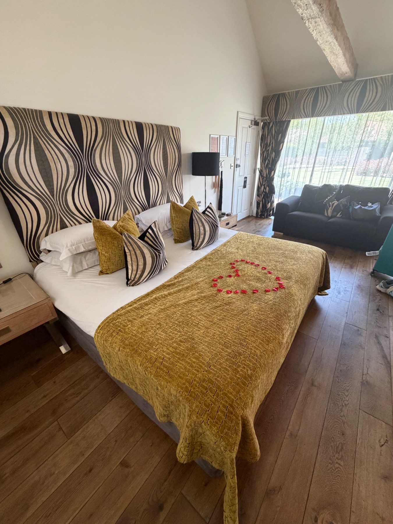 Wide view of the Pine Suite room at Channels Hotel