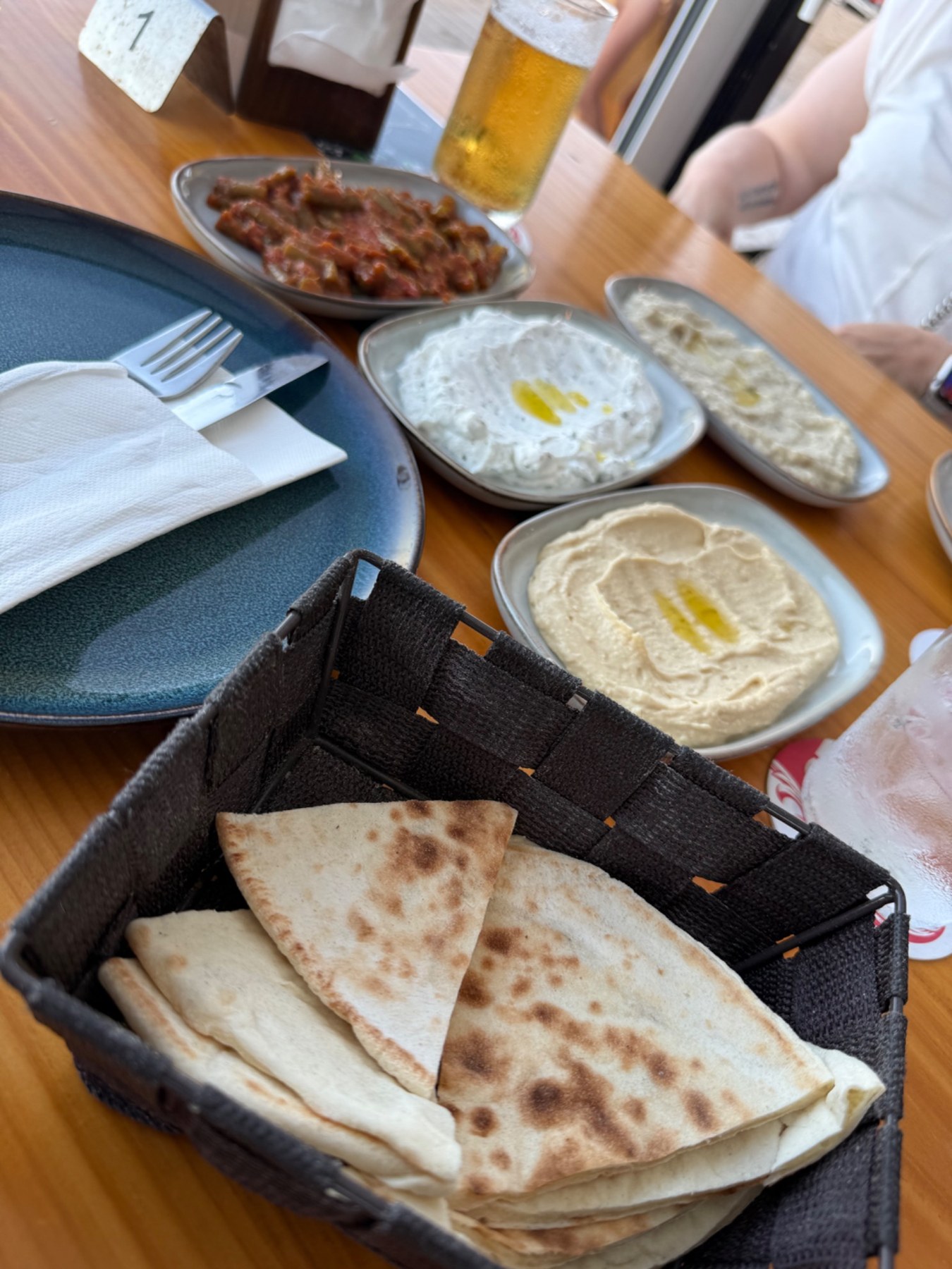 Bread and dips at Lebanon Lounge