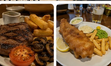 Illustrative pub food